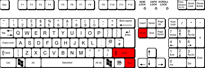 Ctrl + Shift + Delete